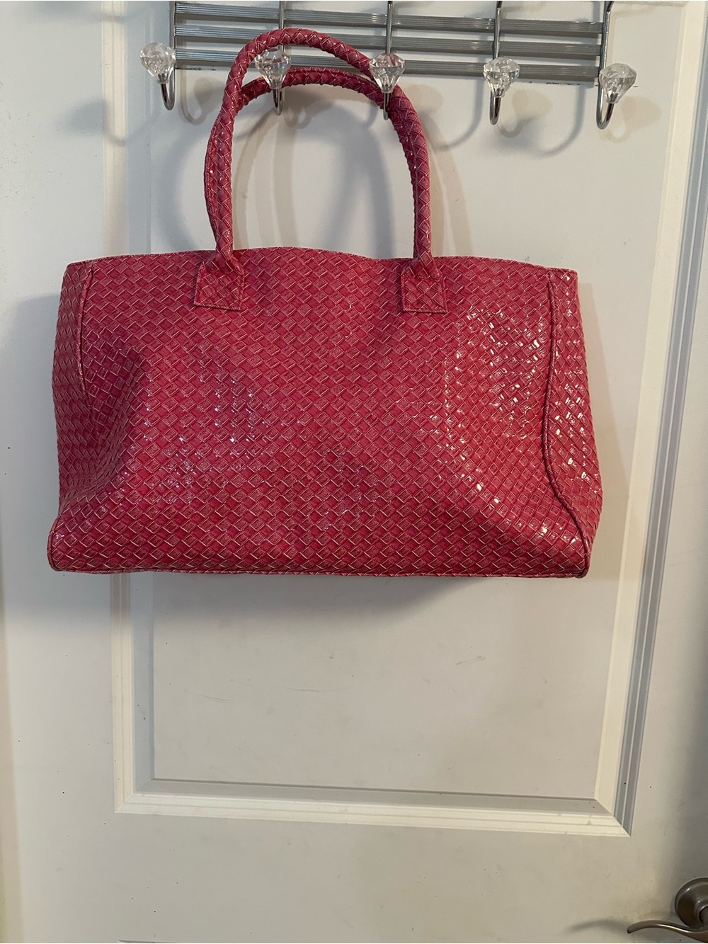 Source Unknown Pink Woven Tote Handbag